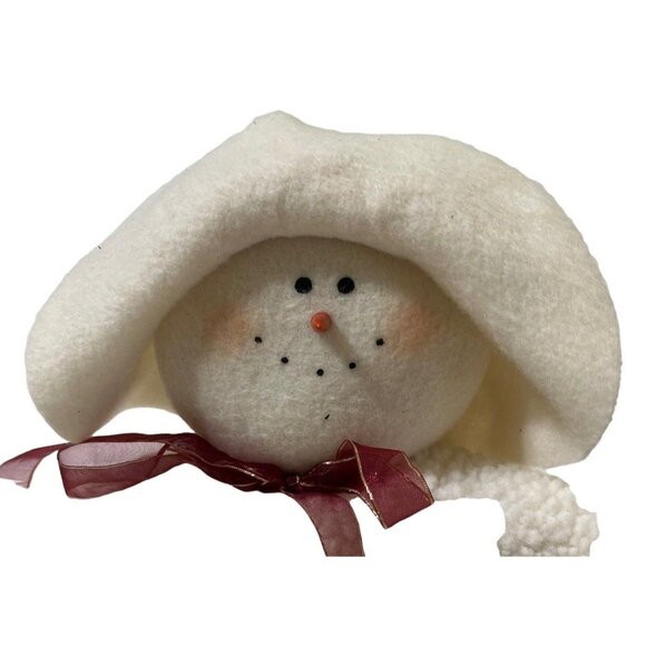 Artisan Flair Snowgirl 24" Sand Weighted Bonnet Scarf Muff Plush Shelf Sitter - Picture 2 of 10